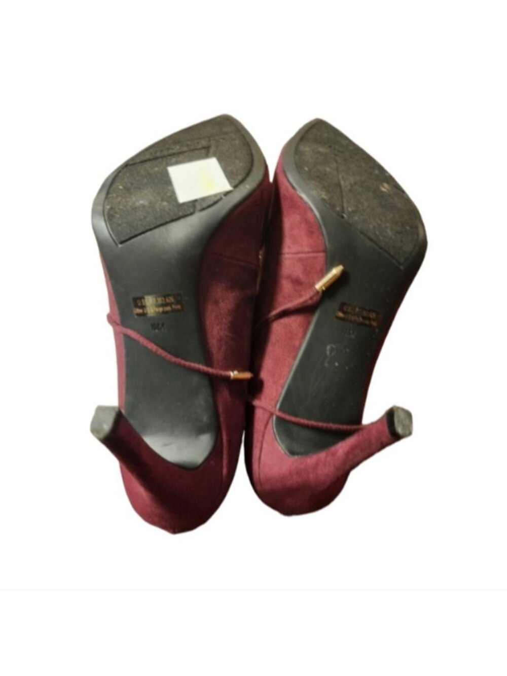 Marc Fisher Burgundy Heels Tie Up Zip Back Size 10 - Picture 5 of 5